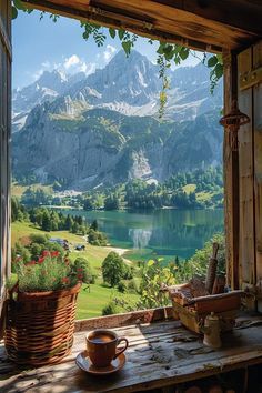 Beautiful Views From Windows, Mountain View From Window, Window View Nature, Summer Garden Aesthetic, Mountain View Aesthetic, Aesthetic Window View, Window View Aesthetic, Window Scenery, Image Zen