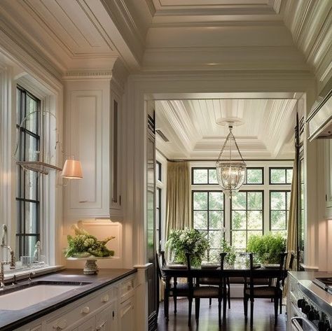 Formal Kitchen, Dream House Aesthetic, Buttons Design, Nancy Meyers, White Picket Fence, Dream House Interior, Picket Fence, I Left, Pretty House