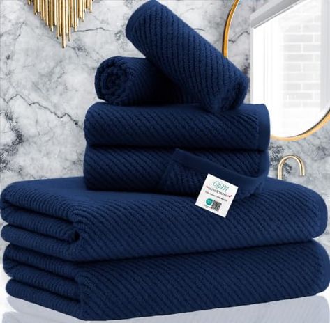 Blue Bathroom Towels, Navy Blue Bathroom, Navy Blue Bathrooms, Large Bath Towels, Dorm Bathroom, Upgrade Your Life, Towels For Bathroom, Large Bath, Large Baths