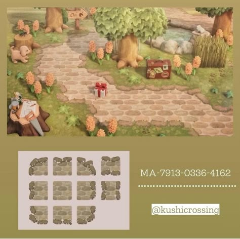 Animal Crossing Online, Cottage Core Animal Crossing, Cottagecore Animal Crossing, Animal Crossing Qr Codes, Future Islands, Motif Acnl, Acnh Cottagecore, Path Ideas, Animal Crossing Guide