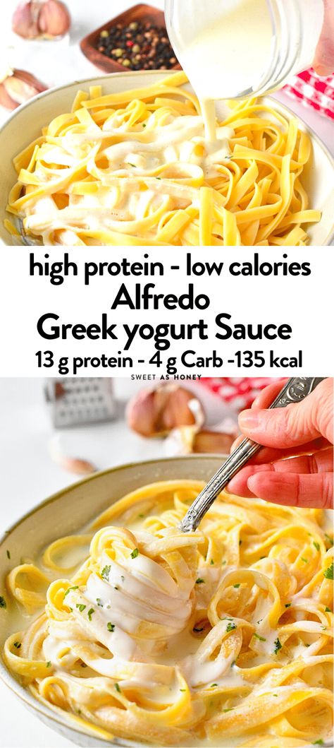 Yogurt Pasta Sauce, Yogurt Alfredo Sauce, Low Calorie Alfredo Sauce, Greek Yogurt Pasta Sauce, Greek Yogurt Alfredo Sauce, Traditional Alfredo Sauce, Low Fat Alfredo Sauce, Yogurt Pasta, Greek Yogurt Pasta