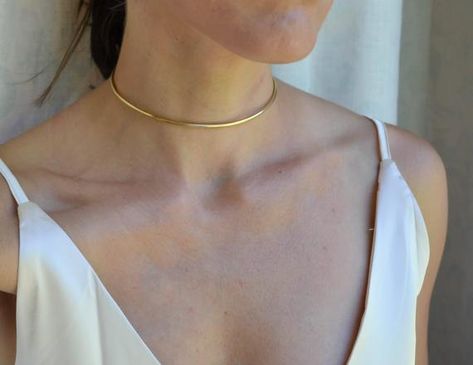 Gold Neck Cuff Neck Collar Open Neck Choker Gold Metal | Etsy Gold Neck Choker, Metal Choker Necklace, Gold Collar Necklace, Day Collar, Metal Choker, Choker Gold, Lake Oswego, Open Neck, Neck Choker