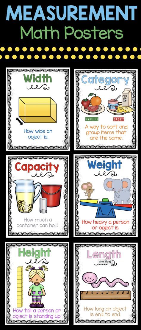 MEASUREMENT Posters - perfect for your math centers or kindergarten measurement and data unit - anchor charts - length - width - height - capacity #kindergartenmath #kindergarten #measurementanddata Compare Length Kindergarten, Measurement Anchor Chart Kindergarten, Math Definitions, Kindergarten Measurement, Measurement Kindergarten, Free Kindergarten Printables, Measurement Worksheets, Grade 1 Math, Measurement Activities