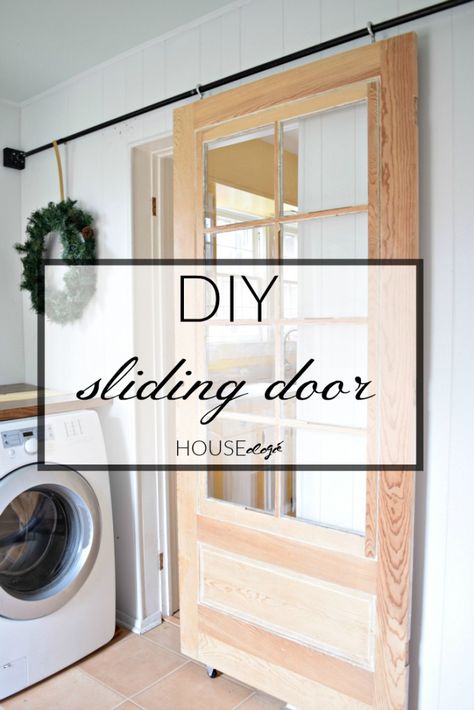 Diy Sliding Door, Decorating Rooms, Diy Sliding Barn Door, Door Diy, Diy Barn Door, Doors And Hardware, Sliding Barn Door Hardware, Kitchen Decorating, Interior Barn Doors