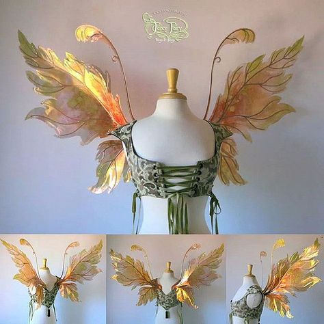 Leaf styled wings for Acorn the Fairy, with a decayed wate… | Flickr Absinthe Fairy, Leaf Wings, Male Fairy, Steampunk Fairy, Fairy Cosplay, Fairies Photos, Autumn Fairy, Fairy Clothes, Woodland Fairy