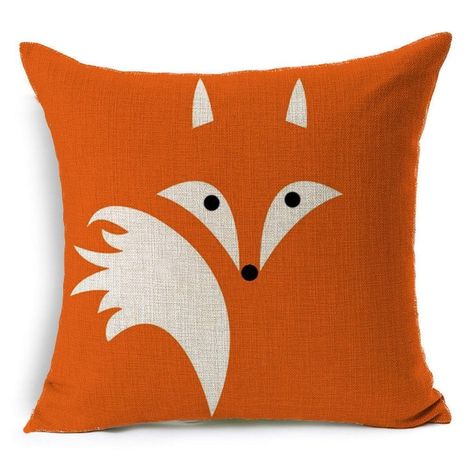 Image Fox Cushion, Fox Pillow, Animal Cushions, Sewing Pillows, Linen Throw Pillow, Decorative Cushion Covers, Linen Cushion, Throw Pillow Cases, Decorative Pillow Covers