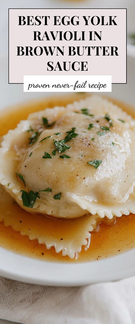 Image for Best Egg Yolk Ravioli in Brown Butter Sauce Gordon Ramsay Eggs, Egg Yolk Ravioli, Egg Yolk Recipes, Brown Butter Sauce, Date Night At Home, Weekend Cooking, Making Pasta, Pasta Dough, Night At Home