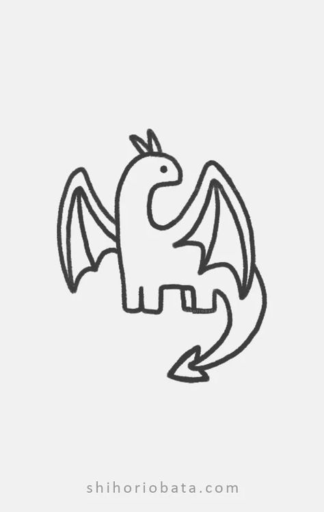 East Dragon Drawing, How To Draw A Cartoon Dragon, Easy Dragon Doodle, How To Draw Cute Dragons, Cartoon Dragon Drawing Easy, Cute Easy Dragon Drawings, Dragon Drawing Inspiration, Doodles And Simple Drawings, Halowen Drawing