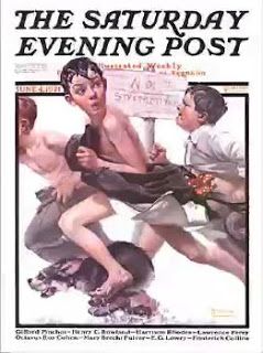 Graphic Design Styles Over Time: American Kitsch American Kitsch, Circus Strongman, Norman Rockwell Art, Saturday Evening Post Covers, Rockwell Paintings, Norman Rockwell Paintings, The Saturday Evening Post, Graphic Design Style, Graphic Design Styles