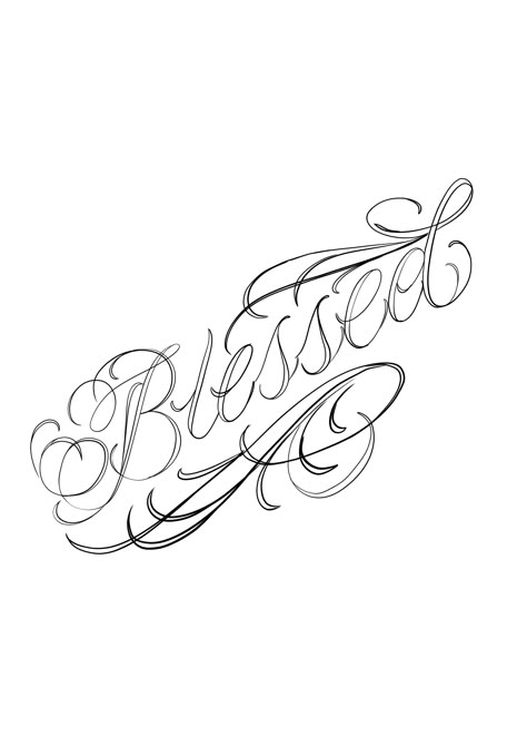 Blessed Tattoo Stencil, Blessed Tattoo Design, Blessed Tattoo Ideas, 1995 Tattoo, Chicano Tattoos Lettering, Name Tattoo On Hand, Blessed Tattoo, Family First Tattoo, Blessed Tattoos