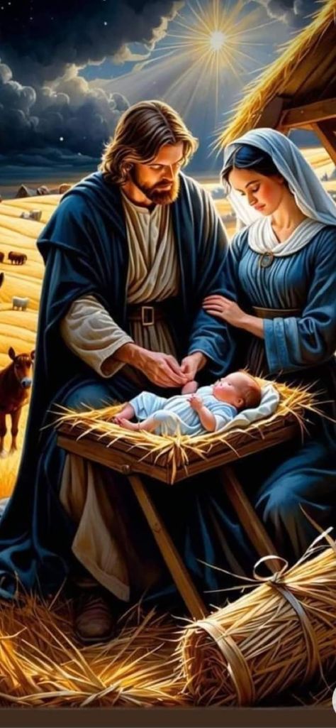 Nativity Scene Pictures, Jesus And Mary, Christmas Nativity Scene, Christmas Jesus, Birth Of Jesus, Holy Family, Christmas Nativity, Jesus Pictures, Baby Jesus