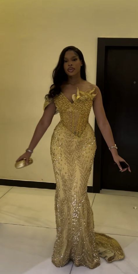 Gold Kente Dress, Gold Nigerian Dress, Nigerian Prom Dress, Nigerian Traditional Dresses, Nigerian Dress Styles, Nigerian Wedding Dress, Nigerian Dress, Nigerian Lace Styles Dress, Nigerian Lace Styles