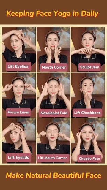 Face Massage Tutorial, Facial Massage Steps, Natural Beauty Face, Face Lift Exercises, Face Massage Anti Aging, Facial Massage Techniques, Face Yoga Method, Face Massage Techniques, Massage Routine