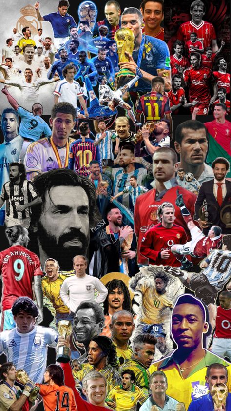 Legends of Football - Pele, Maradona, Messi, Ronaldo & Co Messi Ronaldo, Ronaldo, Football, Collage, Sports, American Football