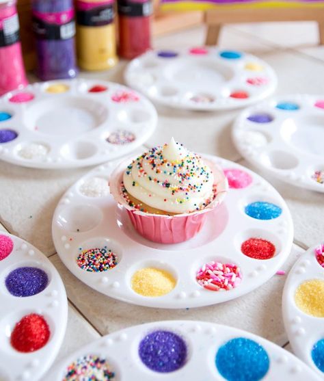 Ruby Rainbow, Sprinkle Birthday, Cupcake Liner Crafts, Sprinkles Birthday Party, Cupcake Decorating Party, Birthday Cupcakes Decoration, Rainbow Sprinkle, Gabby Dollhouse, Girly Birthday Party