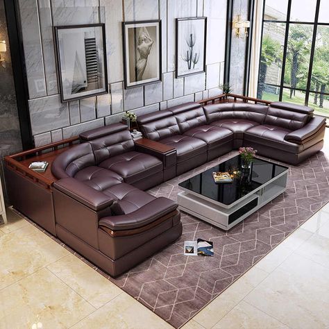 Living Room Sofa Set Ideas, Parlor Design, Small Sectional Sofa, Family Sofa, Leather Sofa Living Room, Corner Sofa Design, Cool Couches, Leather Sectional Sofa, Living Room Sofa Design