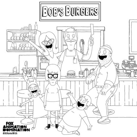 #BobsBurgers #Television #Activities #Animation #Coloring #ColoringBook #Crafts #StayAtHomeWith Bobs Burgers Coloring Book, Movie Coloring Pages For Adults, Bobs Burgers Coloring Pages, Character Coloring Pages, Spider Coloring Page, Bug Coloring Pages, Snake Coloring Pages, Panda Coloring Pages, Dolphin Coloring Pages