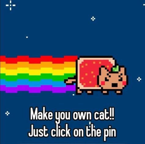 #nyancat #makeyourown My Character Aesthetic, Nyan Cat Pfp, Interactive Pins, Silly Websites, Cute Websites, Random Websites, Aesthetic Games, Cats Images, Digital Art Tutorial Beginner