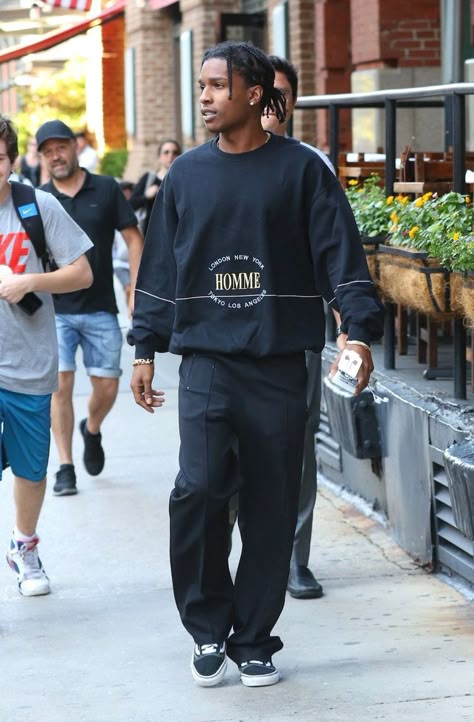 Rocky Outfits, Asap Rocky Outfits, Asap Rocky Fashion, Pretty Flacko, Rapper Outfits, Outfit Essentials, Fashion Men Streetwear, Street Style Outfits Men, Street Fashion Men Streetwear