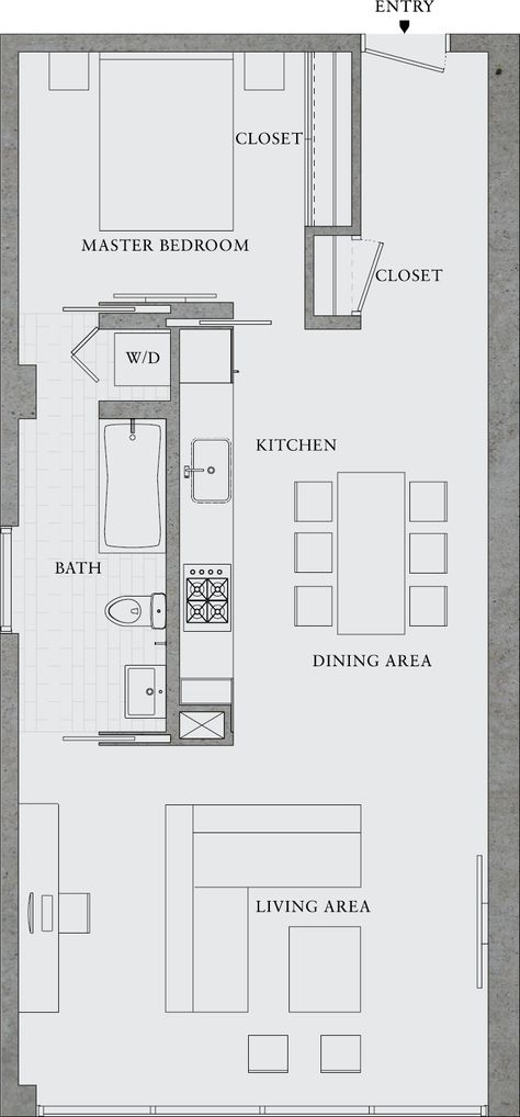 Small Apartment Plans, Apartment Livingroom, Trendy Apartment, Building A Container Home, Apartment Floor Plans, Tiny House Floor Plans, Apartment Layout, Casa Container, Small Doors