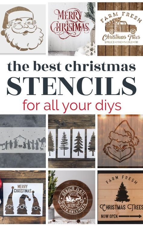 Free Christmas Stencils For Cricut, Outside Christmas Signs Diy, Xmas Wood Signs, Christmas Stencil Ideas, Free Christmas Stencils, Christmas Diy Signs, Diy Christmas Signs Wood, Homade Gift, Cricut Christmas Decorations