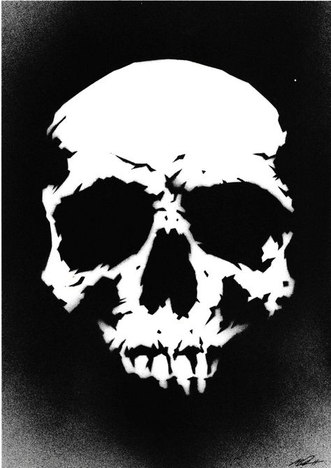 Skull ( stencil piece ) Comic Art Skull Painting Black And White, Skull Art Black And White, Skull Sillouhette, Skull Stencil Templates, Skull Stencil Printable, Stencil Art Ideas, Skull Line Art, Stencil Drawings, Skull Stencils