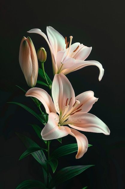 A painting of a lily with the word lily on it | Premium AI-generated image Lily Reference Photo, Lilly Flower Photography, Star Gazing Lily, Tiger Lily Photography, Lily Graphic Design, Lilly Stargazer, Lilys Aesthetic Flower, Lily's Flowers, Reference Photos Nature