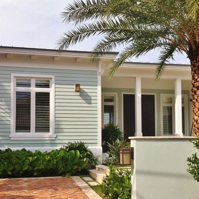 exterior color: Copen Blue-SW 0068 and Sherwin Williams white Coastal Paint Colors, Coastal Paint, Beach House Colors, Beach House Interior Design, Beach House Exterior, Bungalow Exterior, Cottage Exterior, Exterior Paint Color, Exterior Paint Colors For House