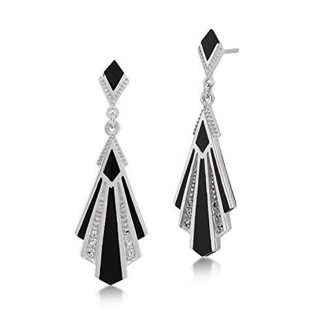 Gemondo Art Deco Drop Earrings, Sterling Silver 2.3ct Black Onyx and 0.13ct Marcasite Earrings ** You can get more details by clicking on the image. #bracelets Art Deco Inspired Jewelry, Art Deco Drop Earrings, Bijoux Art Deco, Art Deco Jewelry Vintage, Marcasite Earrings, Statement Art, Design Textile, Art Nouveau Jewelry, Estilo Art Deco