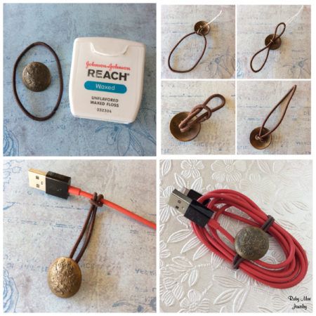 * ButtonUps DIY ⋆ Ruby Mae Jewelry Best Ponytail, Ruby Mae, Cord Ties, Diy Buttons, Dental Floss, Button Art, Crafts Hacks, Button Jewelry, Ponytail Holder