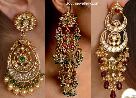 Kundan chandbali earrings Kundan Chandbali Earrings Gold, Chandbali Earrings Gold Latest, Chandbali Earrings Kundan, Chandbali Earrings Gold, Kundan Chandbali, Jewellery South Indian, Bridal Necklace Designs, Africa Dress, Jewellery Bridal