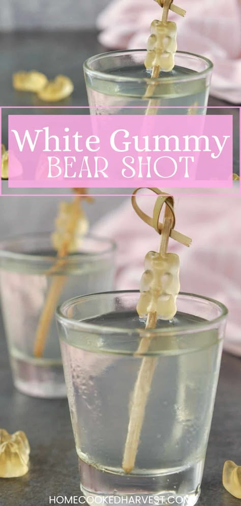 White Gummy Bear Shot, Gummy Bear Drink, Gummy Bear Shots, White Gummy Bear, Fruity Shots, Shots Alcohol Recipes, Artery Cleanse, Bear Drink, Shots Shots Shots