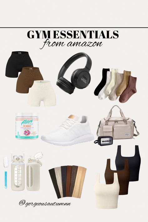 gym essentials, gym finds, amazon finds, workout clothes, workout Amazon Must Haves Gym Girl, Amazon Running Essentials, Amazon Gym Finds, Amazon Essentials Clothing, What’s In My Gym Bag, Gym Must Haves For Women, Gym Essentials Woman, Amazon Gym Clothes, Workout Bag Essentials