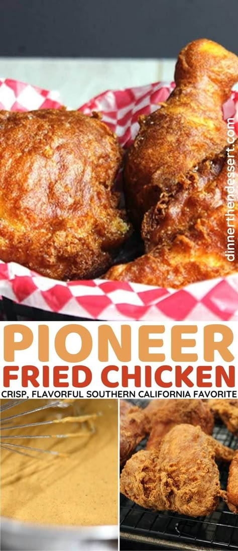 Shatteringly crisp, flavorful Pioneer Fried Chicken that tastes so nostalgic you will feel like you've gone back in time! A Southern California favorite made easy with a wet batter straight into the fryer. Pioneer Chicken, Fried Chicken Batter, Wet Batter, Best Fried Chicken Recipe, Chicken Crisps, Fried Chicken Dinner, Fried Chicken Recipe Southern, Chicken Batter, Best Fried Chicken