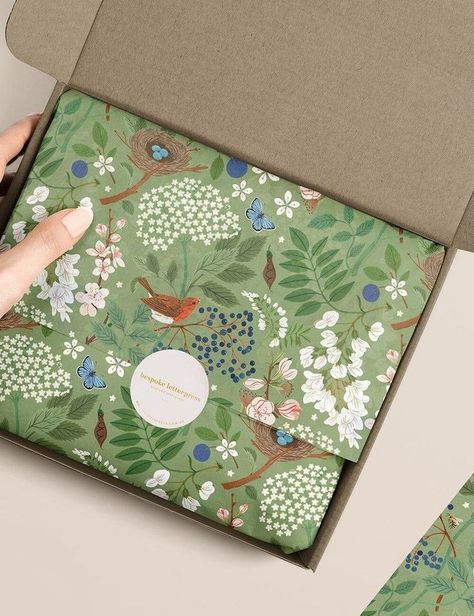 Oana Befort Illustration, Craft Packaging Design, Art Products Ideas, Tissue Paper Packaging, Oana Befort, Illustrated Products, Tissue Paper Design, Wedding Pattern, Flower Branding