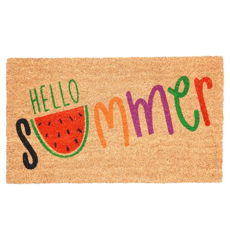 Calloway Mills 107452436 Hello Summer Doormat 24" x 36" - Walmart.com Summer Door Mat, Summer Doormat, Indoor Door Mats, Bathroom Rugs And Mats, Indoor Doors, Funny Doormats, Rugs And Mats, Front Door Mats, Summer Home Decor