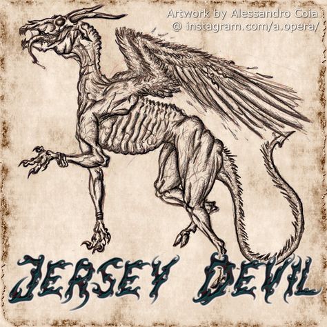 On today’s Epic Monsters post we’re going after the Devil of Leeds or as it is more commonly known: the Jersey Devil! If you know about this creature at all you probably know it as the Jersey Devil, a winged bestial demon picking of people in the state of New Jersey. What you might not know... Jersey Devil Tattoo, November Art, The Jersey Devil, Philadelphia Zoo, Mythical Monsters, Devil Tattoo, Tattoo Board, Jersey Devil, Monster Mash