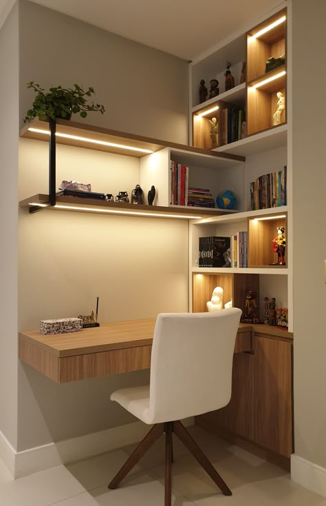 Home Office Furniture Design, Home Study Rooms, Study Room Design, Interior Design Your Home, Small Home Offices, Home Library Design, Office Furniture Design, Study Room Decor, Small Room Design