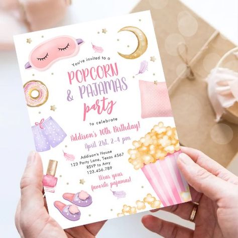 Pijamas Party Ideas, Slumber Party Birthday, Sleepover Invitations, Party Sleepover, Pyjamas Party, Sleepover Birthday, Pijama Party, Movie Night Party, Spa Party