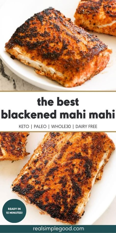 Mahi Mahi Recipes Baked, Blackened Mahi Mahi, Mahi Mahi Recipe, Mahi Mahi Recipes, Fish Dinner Recipes, Simple Family Meals, Fish Recipes Healthy, Cheap Meal, Fish Dinner