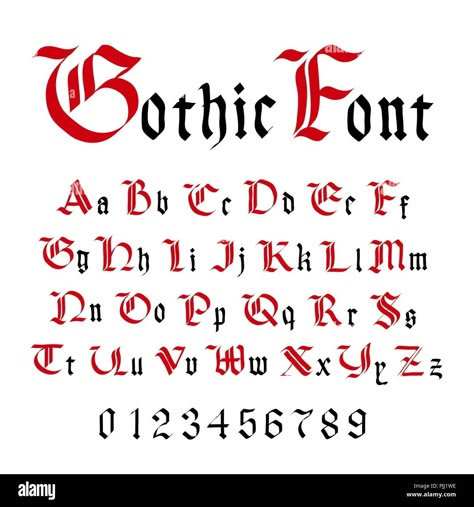 Ancient Letters, Gothic Alphabet, Hand Lettering Alphabet Fonts, Gothic Calligraphy, Fonts Dafont, Gothic Lettering, Gothic Font, Gothic Ideas, Gothic Fonts