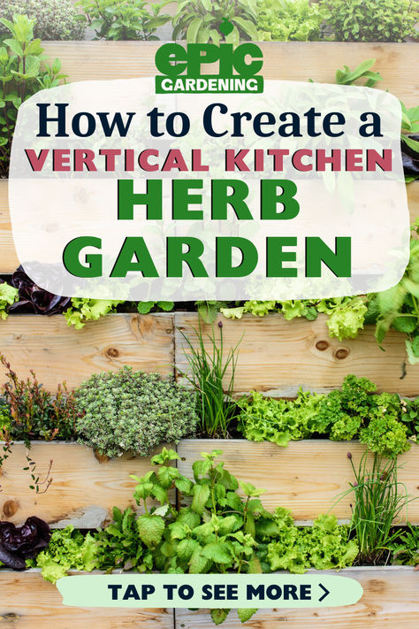 Imagine having fresh herbs at your fingertips all year round, right in your own home! Our organic farmer and gardening expert will guide you through creating a vertical herb garden that's perfect for small spaces like kitchens and walls. Discover inspiring vertical herb garden ideas and bring the joy of gardening indoors. Start your journey to fresh herbs today! Herb Garden Planter Ideas, Diy Vertical Herb Garden, Herbal Design, Vertical Kitchen, Growing Herbs At Home, Herb Garden Markers, Kitchen Herb Garden, Herb Garden Planter, Cover Crops