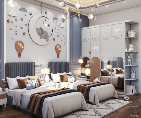 kids room design on Behance Bilik Tidur Lelaki, Kids Bedroom Furniture Design, Kids Bed Design, Luxury Kids Bedroom, Kids Room Interior Design, Kids Interior Design, Hiasan Bilik Tidur, Interior Design Per La Casa, Modern Kids Bedroom