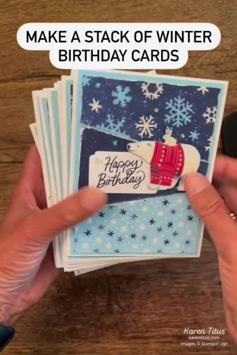 Simple Stampin Up Christmas Cards 2023, New Christmas Card Ideas, Quick Diy Birthday Cards, Stampin Up Polar Bear Christmas Cards, January Birthday Cards Ideas, Stamped Christmas Cards Ideas, Christmas Cards Stampin Up Ideas Simple, Beary Christmas Dsp Stampin Up Cards, January Cards Ideas