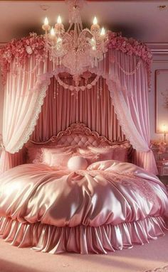 Princess Bedrooms, Royal Bedroom, Round Bed, Fantasy Bedroom, Dream Bedroom Inspiration, Round Beds, Pink Bedrooms, Bedroom Refresh, Dream Room Inspiration