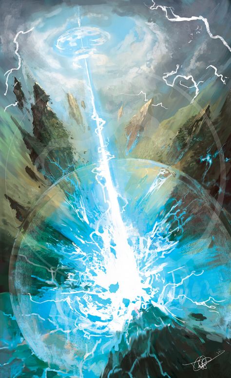 Cataclysm Art, Storm Magic Art, Thunder Goddess, Lightning Magic Fantasy Art, Thunder God Art, Mtg Planeswalkers Art, Mtg Avacyn, Fantasy Universe, Manhattan Project