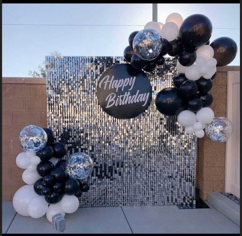 Shimmer Wall Backdrop, Silver Balloons, Birthday Party Balloons, Deco Ballon, Silver Confetti, Shimmer Wall, Birthday Party Theme Decorations, Silver Party, Birthday Party Balloon