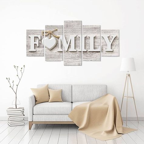 Amazon.com: SUNYSUBY 5 Piece HOME Sign Canvas Wall Art Painting Modern Decor Abstract Painting Artwork On Canvas Print Picture Decoration for Bedroom Living Room Framed Ready to Hang (HOME LOVE, W50 x H23): Posters & Prints Modern Bathroom Vanities, Oil Painting Pictures, Paintings For Home, Painting Fashion, Hanging Artwork, Heart Canvas, Painting Picture, Decor Posters, Modern Canvas Art