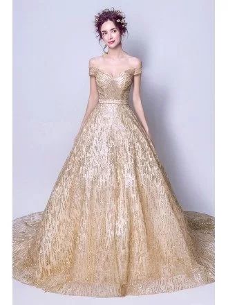 Gold Ball Gown, Debut Gowns, Golden Gown, Ball Gown Prom Dress, Gold Gown, Golden Dress, Sequin Prom Dress, Sequin Prom Dresses, Gown Prom