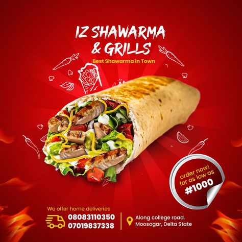 Shawarma Poster, Restaurant Flyer, Food Banner, Food Logo Design, Food Menu Design, Food Advertising, Food Graphic Design, Restaurant Menu Design, Food Poster Design